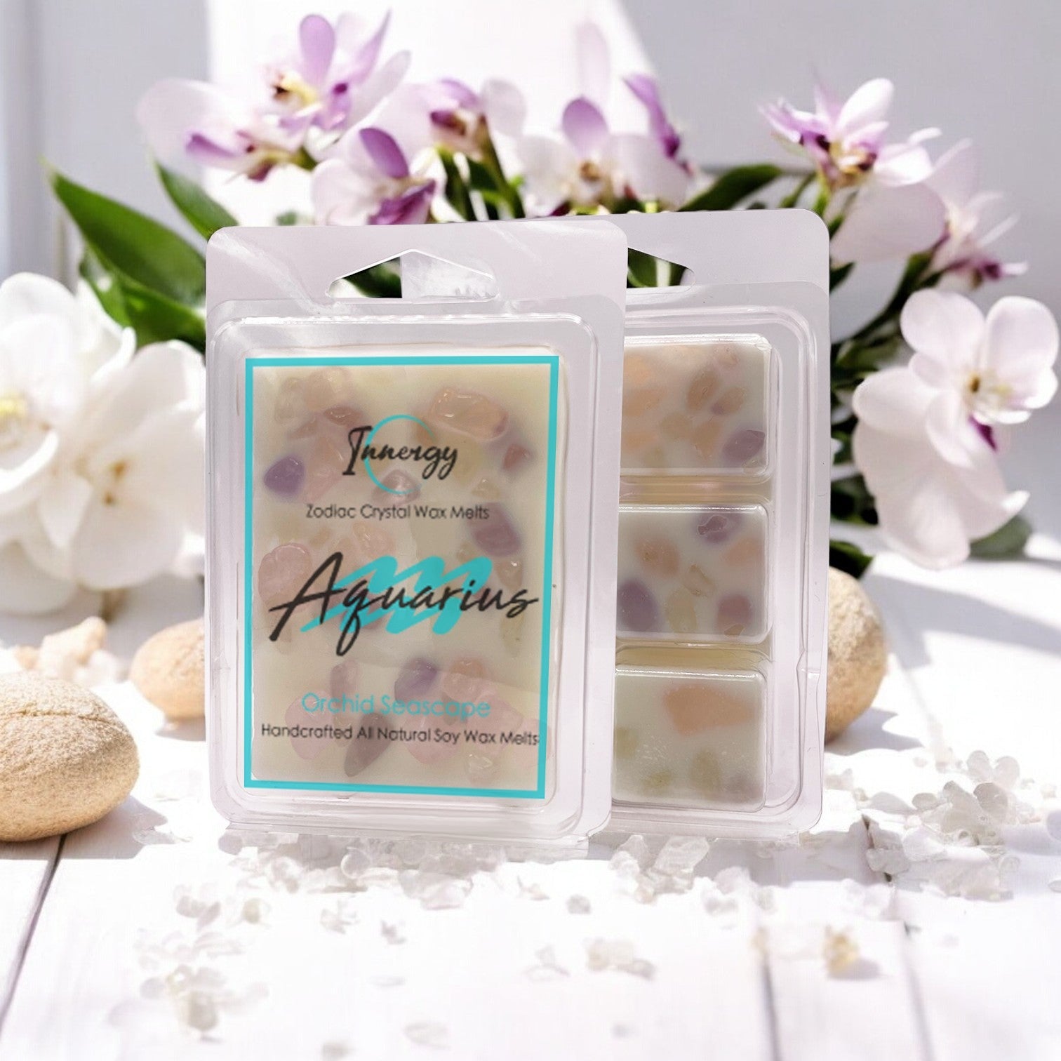 Aquarius Zodiac Crystal-Enhanced Premium Coconut-Soy Wax Melts - Tampa Home & Garden Store