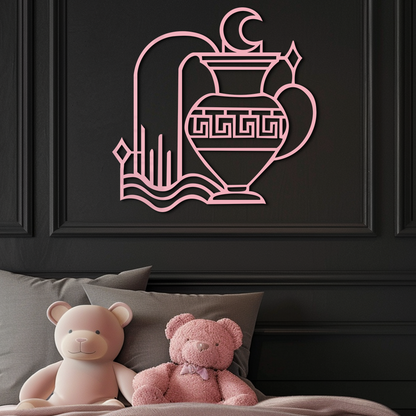 Aquarius Zodiac Metal Wall Art – Geometric Water Bearer Astrology Decor - KAFGP151 - Tampa Home & Garden Store