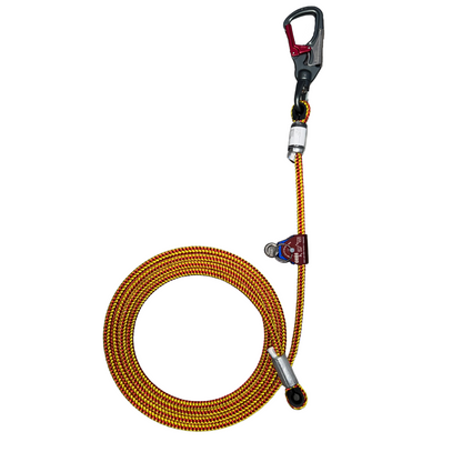 Arbo Space Iron Braid Wire Core Flipline – 12' with Gibbs Klimair Rope Grab & ISC Double Action Swivel Snaphook - Tampa Home & Garden Store