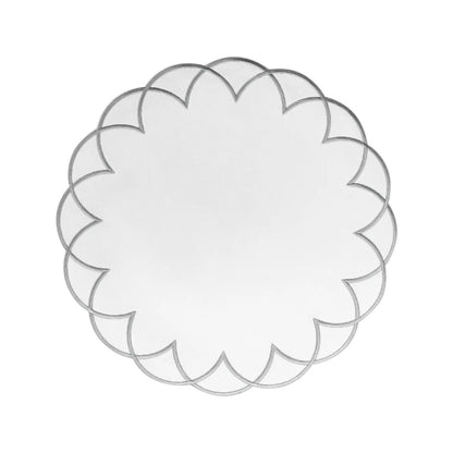 Arc Impermeable Placemat with Embroidered Border, placemat with scalloped edge by Talah Home on Tampa Home & Garden Store