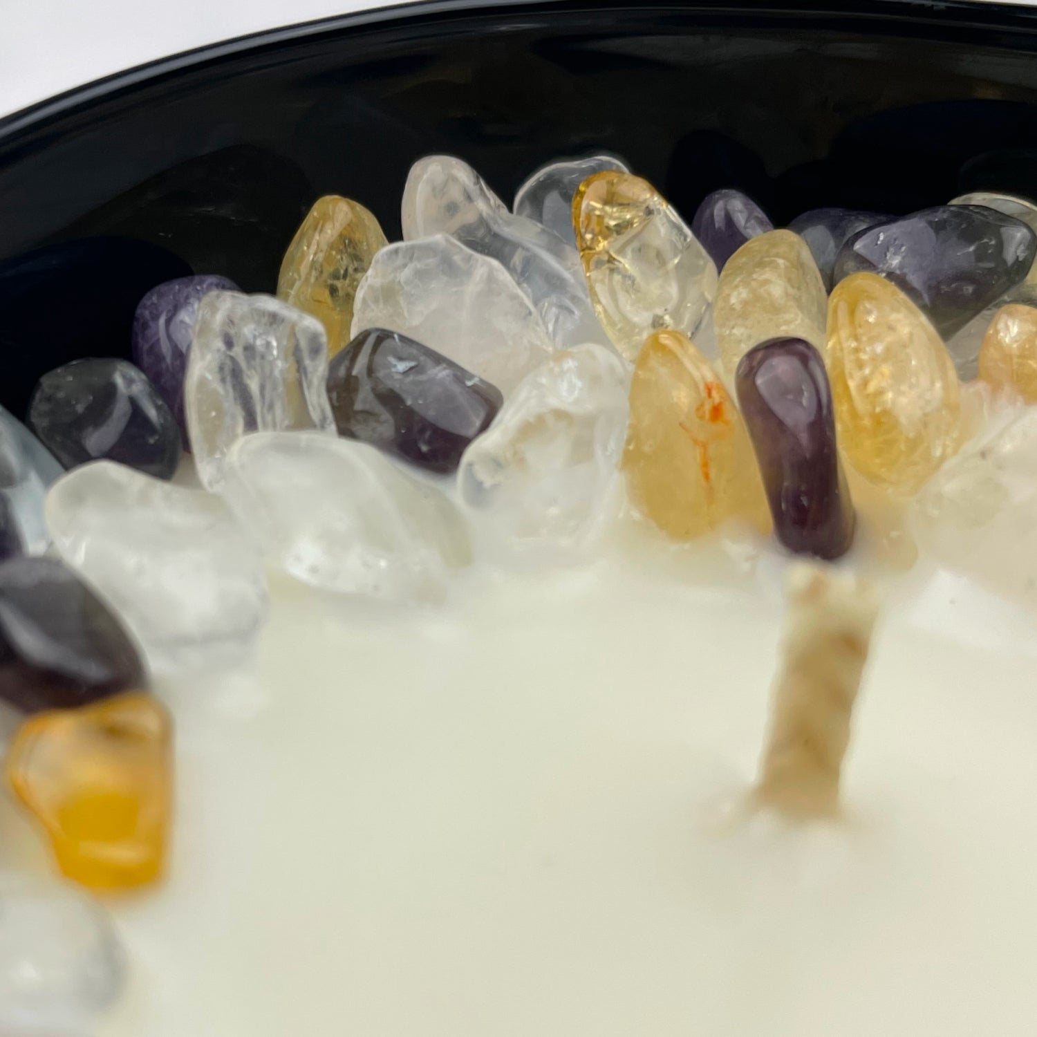 Arctic Winds Crystal Candle with Citrine, Amethyst, and Crystal Quartz | Coconut-Soy Wax Candle, 9oz - Tampa Home & Garden Store