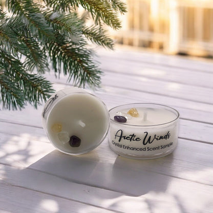 Arctic Winds, Premium Coconut-Soy Wax Tea Light Crystal Candle, 1oz - Tampa Home & Garden Store