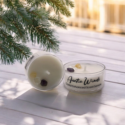 Arctic Winds, Premium Coconut-Soy Wax Tea Light Crystal Candle, 1oz - Tampa Home & Garden Store