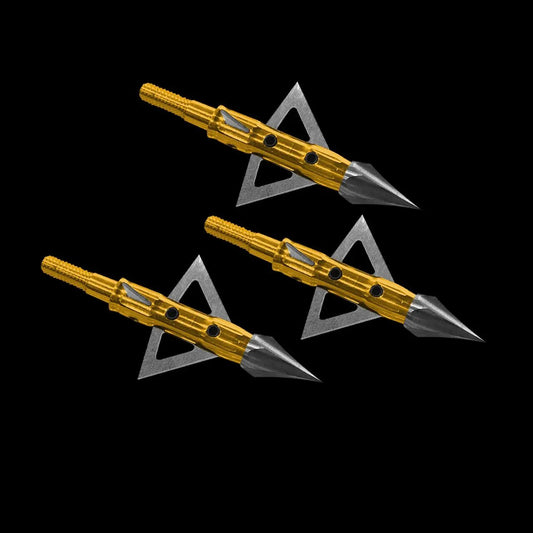 Ares 100 Grain Crossbow Broadheads, gold aluminum body, 3-pack Killz Products on Tampa Home & Garden Store