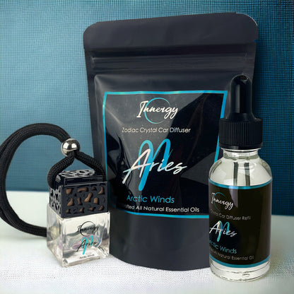 Aries Zodiac Crystal-Enhanced Oil Diffuser, Car Air Freshener, 8ml - Tampa Home & Garden Store