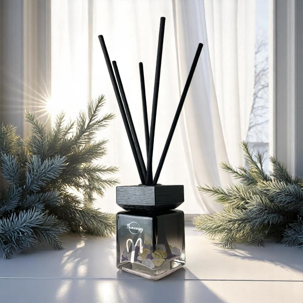 Aries Zodiac Crystal-Enhanced Reed Oil Diffuser, Arctic Winds Scent, 100ml - Tampa Home & Garden Store