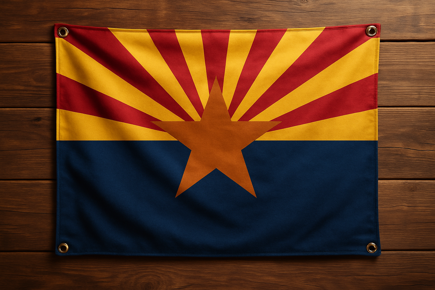 Arizona Flag with Grommets Along the Edges for Wall Hanging - Tampa Home & Garden Store