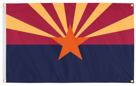 Arizona Flag with Grommets Along the Edges for Wall Hanging - Tampa Home & Garden Store