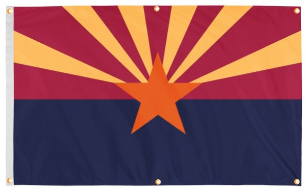 Arizona Flag with Grommets Along the Edges for Wall Hanging - Tampa Home & Garden Store