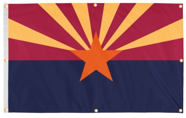 Arizona Flag with Grommets Along the Edges for Wall Hanging - Tampa Home & Garden Store