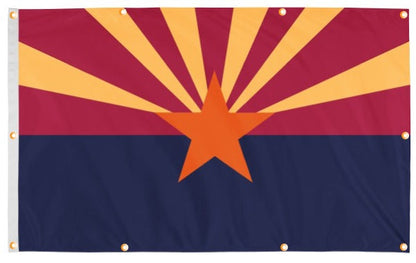 Arizona Flag with Grommets Along the Edges for Wall Hanging - Tampa Home & Garden Store