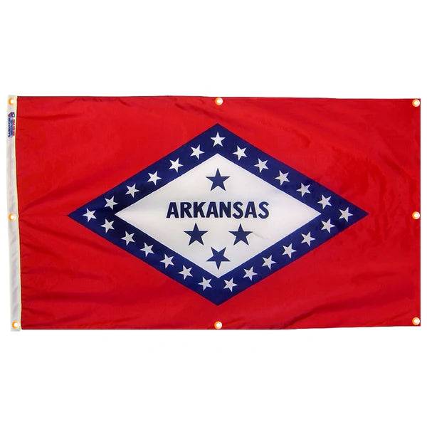 Arkansas Flag with Grommets Along the Edges for Wall Hanging - Tampa Home & Garden Store