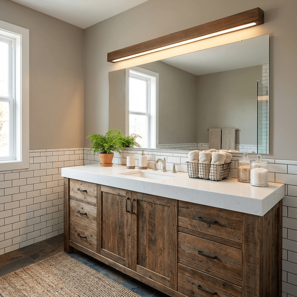 Pinea Linear Pine Wood Wall Light with Frosted Diffuser, Dimmable Warm LED for Bathroom on Tampa Home & Garden Store