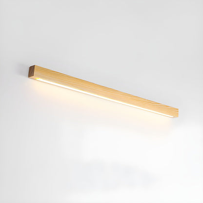 Pinea linear pine wood wall light with frosted diffuser mounted on wall, warm dimmable LED on Tampa Home & Garden Store