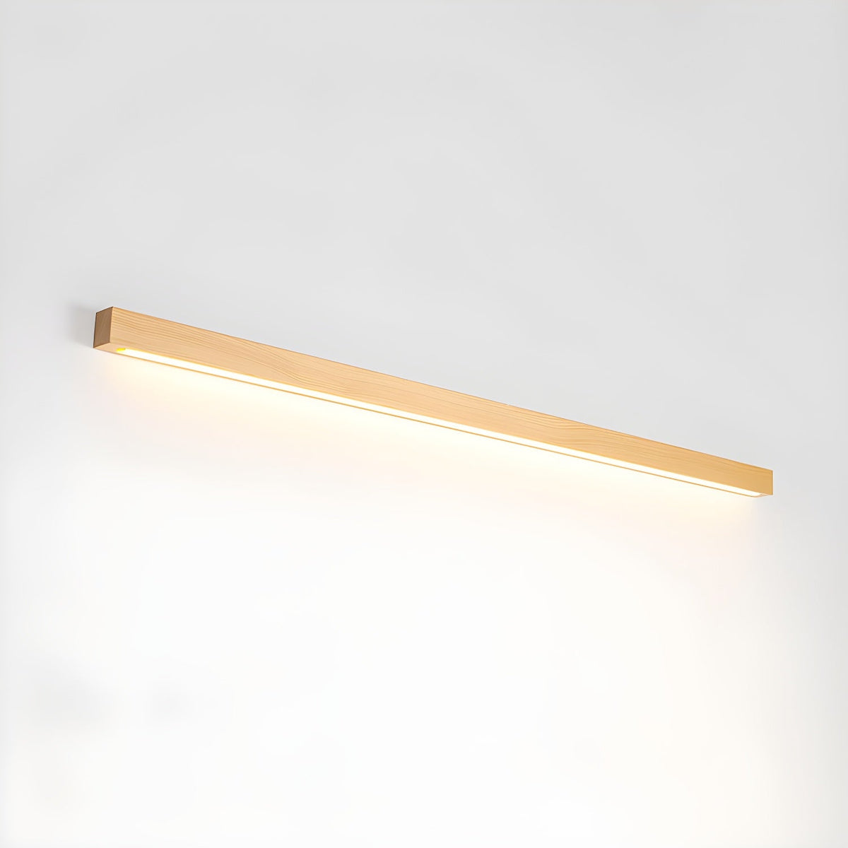 Pinea linear pine wood wall light with frosted diffuser, dimmable warm LED Moktan Sabai on Tampa Home & Garden Store