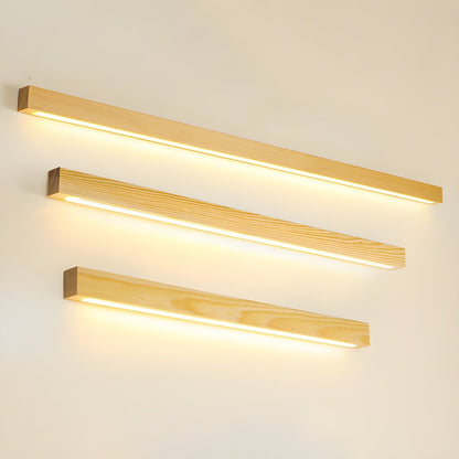 Pinea pine wood wall light with frosted diffuser, four warm LED fixtures Moktan Sabai on Tampa Home & Garden Store