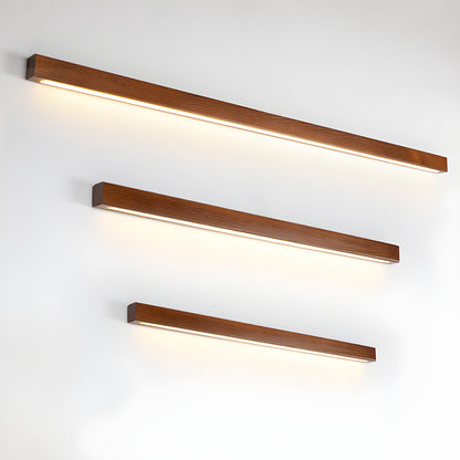 Pinea linear pine wood wall light with frosted diffuser, warm dimmable LED, set of 4 on Tampa Home & Garden Store