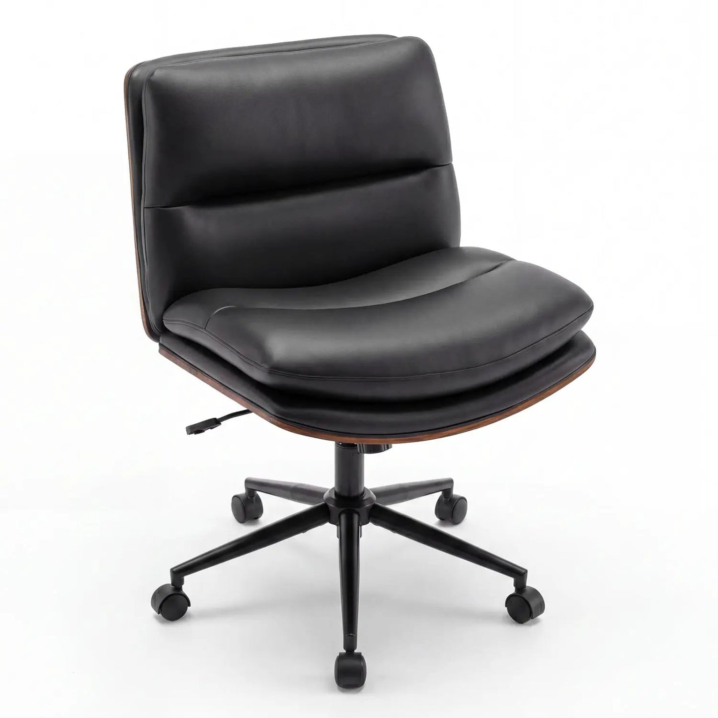 Armless Office Chair with Curved Backrest