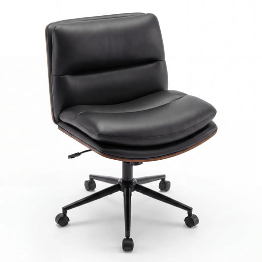Armless Office Chair with Curved Backrest