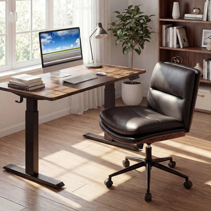 Armless Office Chair with Curved Backrest