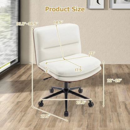Armless Office Chair with Curved Backrest