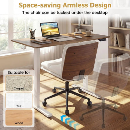 Armless Office Chair with Curved Backrest