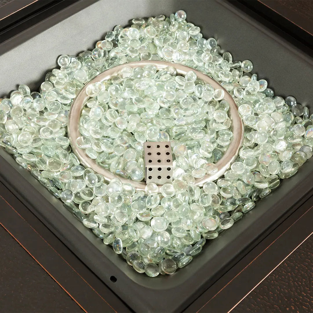 Armstrong 42" Square Basketweave Aluminum Convertible Gas Fire Pit Table - Tampa Home & Garden Store