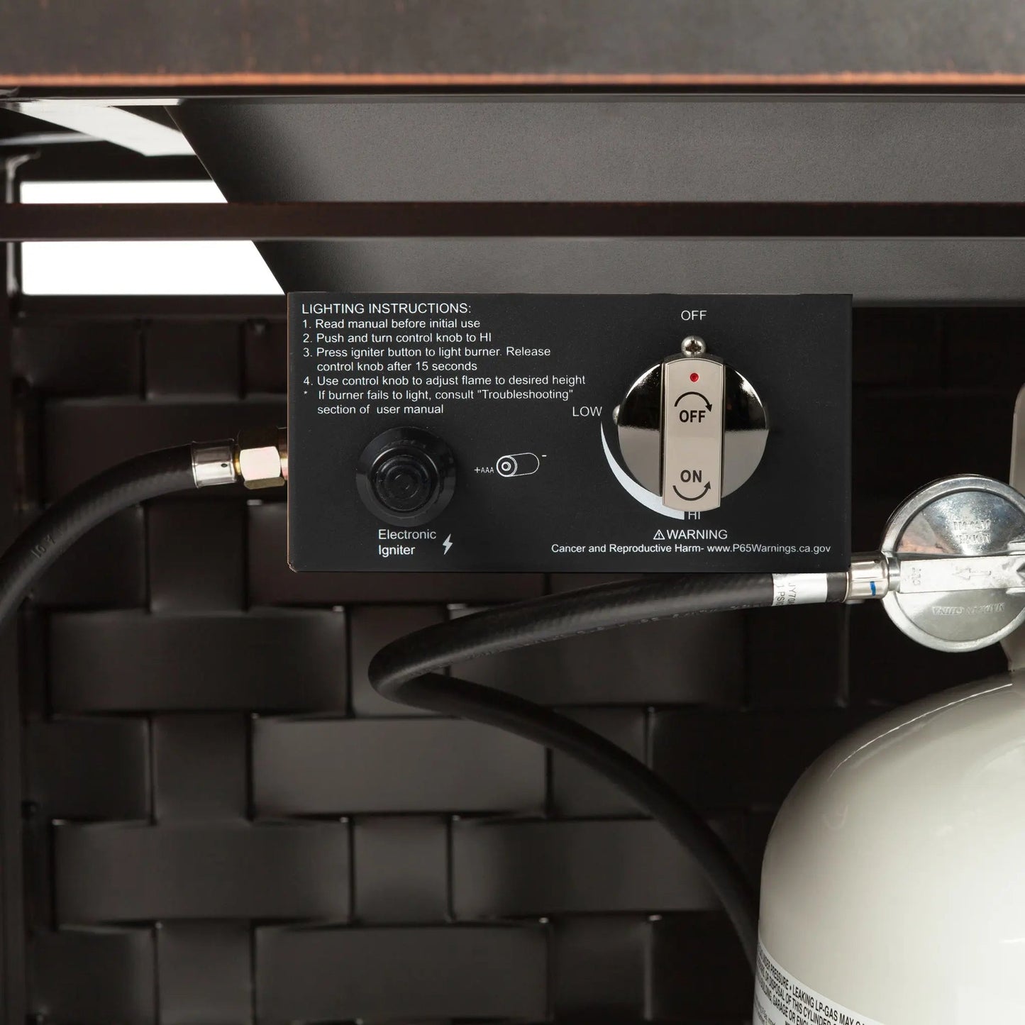 Armstrong 42" Square Basketweave Aluminum Convertible Gas Fire Pit Table - Tampa Home & Garden Store