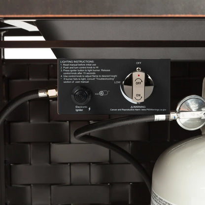 Armstrong 42" Square Basketweave Aluminum Convertible Gas Fire Pit Table - Tampa Home & Garden Store