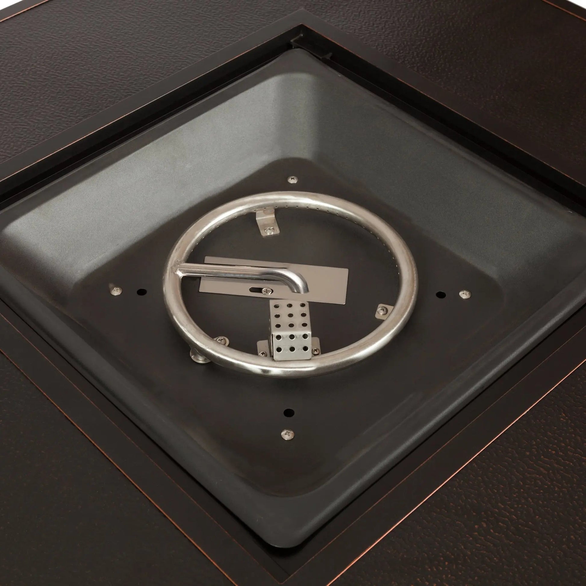 Armstrong 42" Square Basketweave Aluminum Convertible Gas Fire Pit Table - Tampa Home & Garden Store