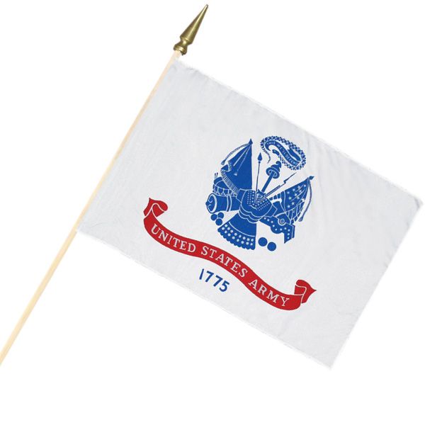 Army Cemetery Flag – 12" x 18" with Wood Staff & Gold Spear | Made in USA - Tampa Home & Garden Store