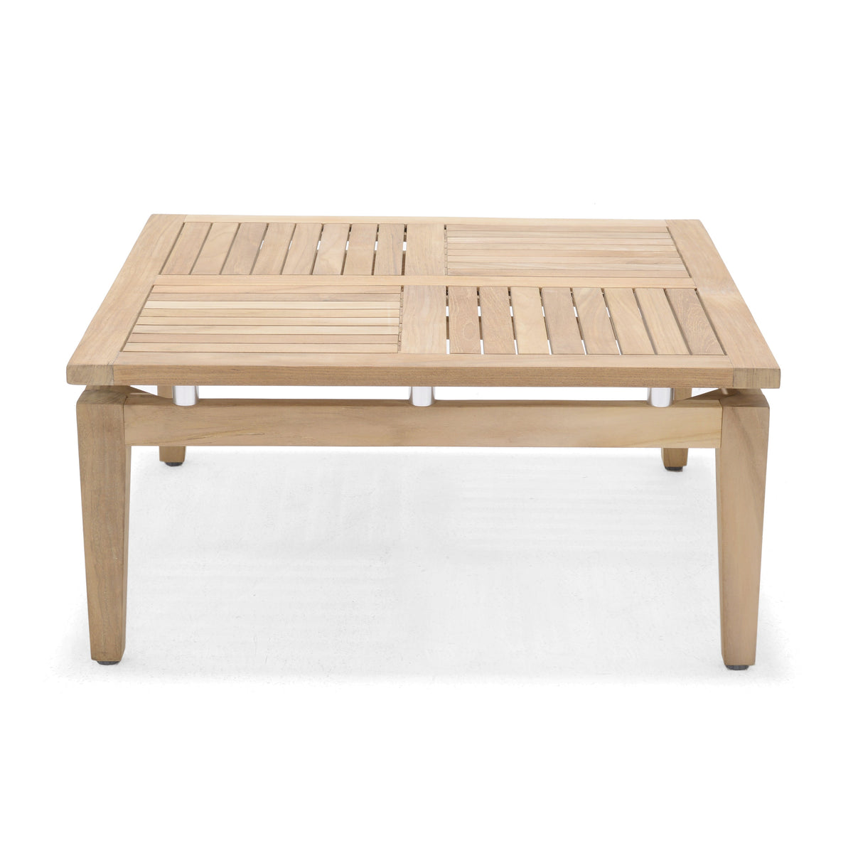 Arno Square Side Table outdoor teak slatted top natural finish LifestyleGarden US on Tampa Home & Garden Store