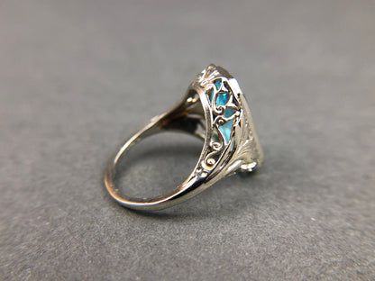 Art Deco 14k Gold 5ct Sky Blue Topaz Ring - Tampa Home & Garden Store