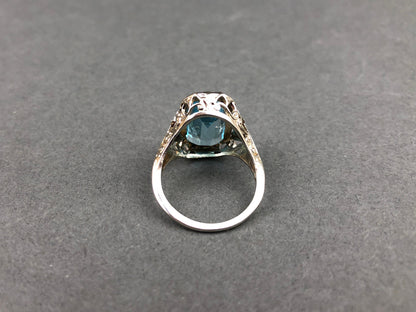 Art Deco 14k Gold 5ct Sky Blue Topaz Ring - Tampa Home & Garden Store
