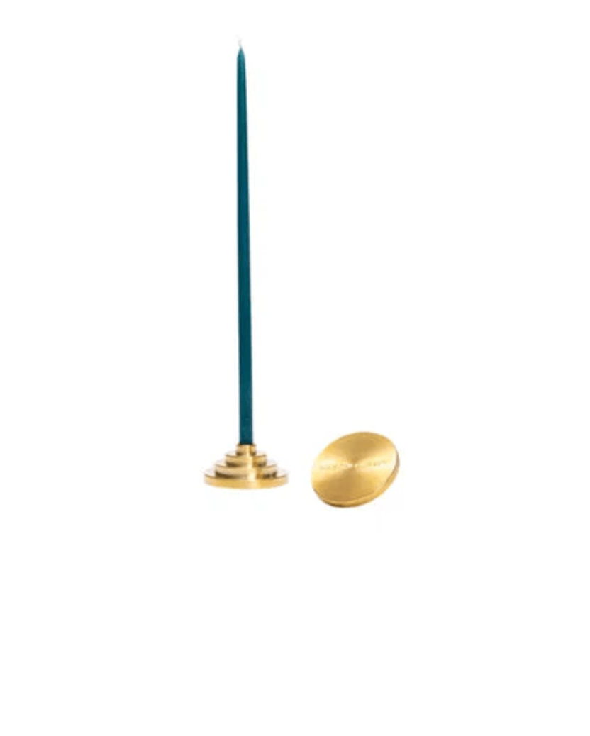 Art Deco Brass Candle Holder, Large Gold - Tampa Home & Garden Store