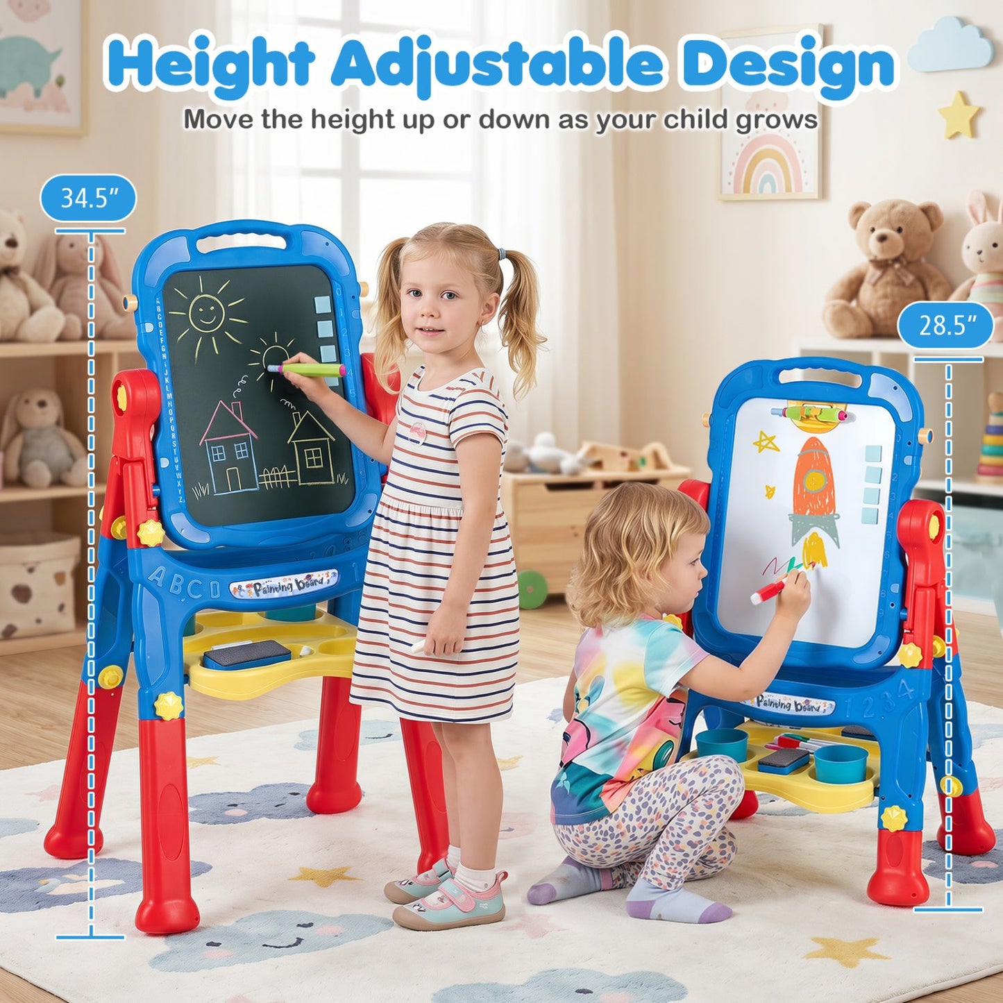 Art Easel Adjustable Height and 22 Accessories