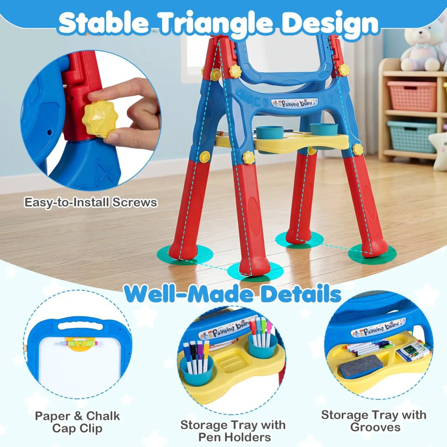 Art Easel Adjustable Height and 22 Accessories