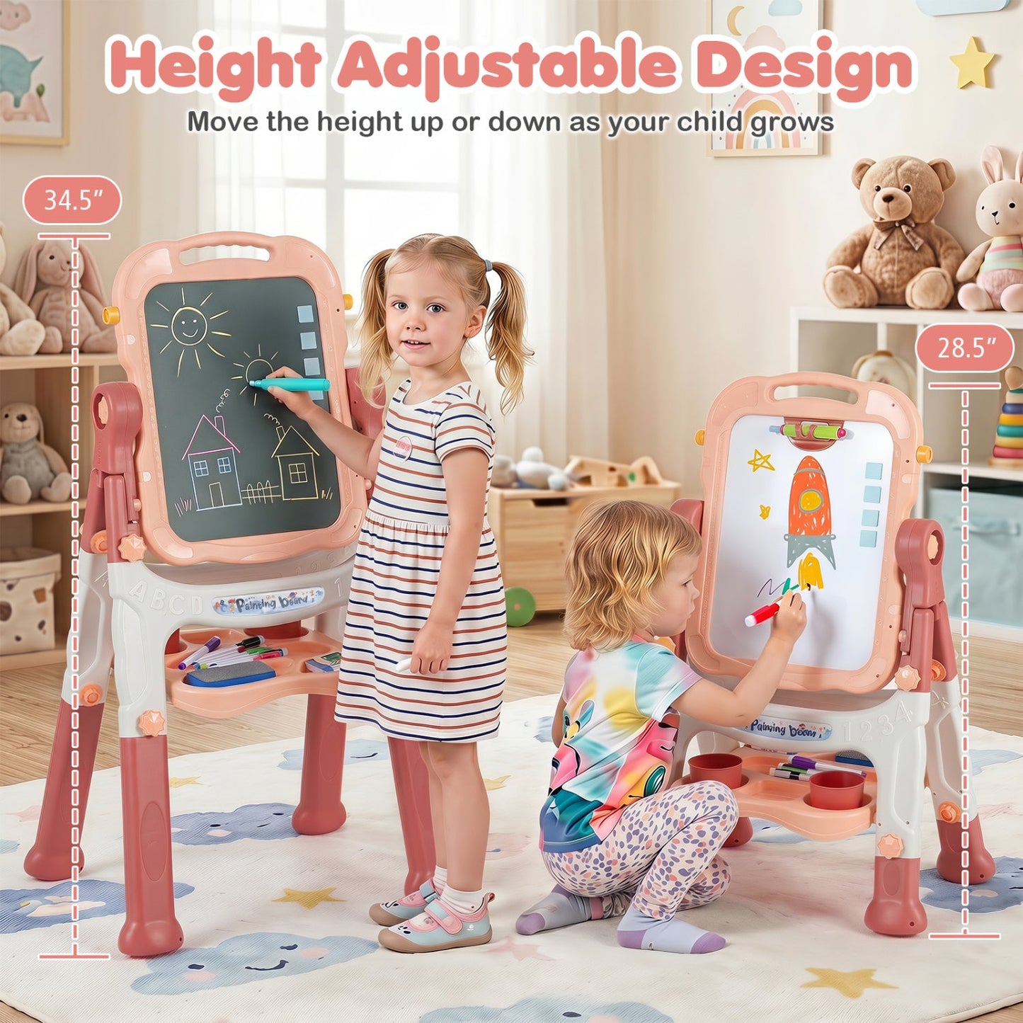 Art Easel Adjustable Height and 22 Accessories