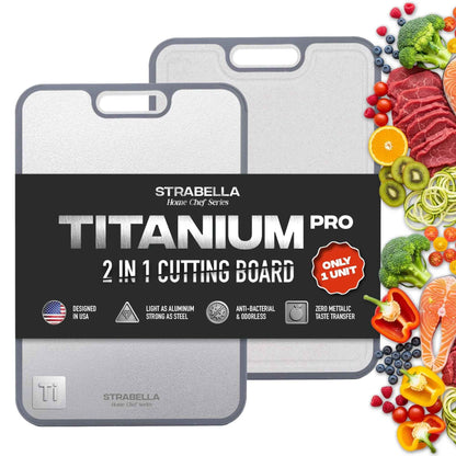 Tabla de cortar de titanio Strabella: set de regalo navideño antibacteriano y resistente a rayones