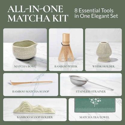 Set de batidor de matcha Strabella: batidor de bambú premium y cuenco de cerámica, regalo navideño