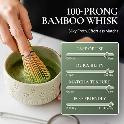 Set de batidor de matcha Strabella: batidor de bambú premium y cuenco de cerámica, regalo navideño