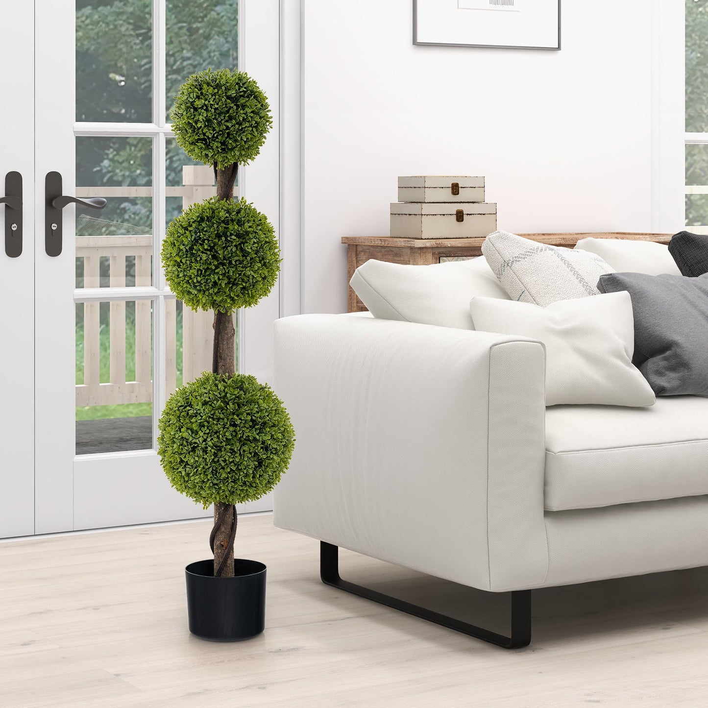 Árbol de Bola Artificial de 4 pies con Hojas de PE Abundantes y Tronco