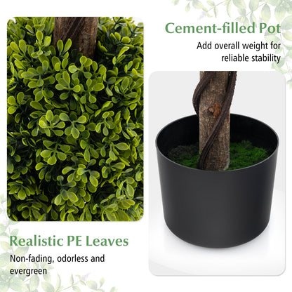 Árbol de Bola Artificial de 4 pies con Hojas de PE Abundantes y Tronco