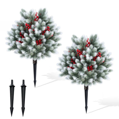Artificial Cedar Topiary Trees with Ground Spikes