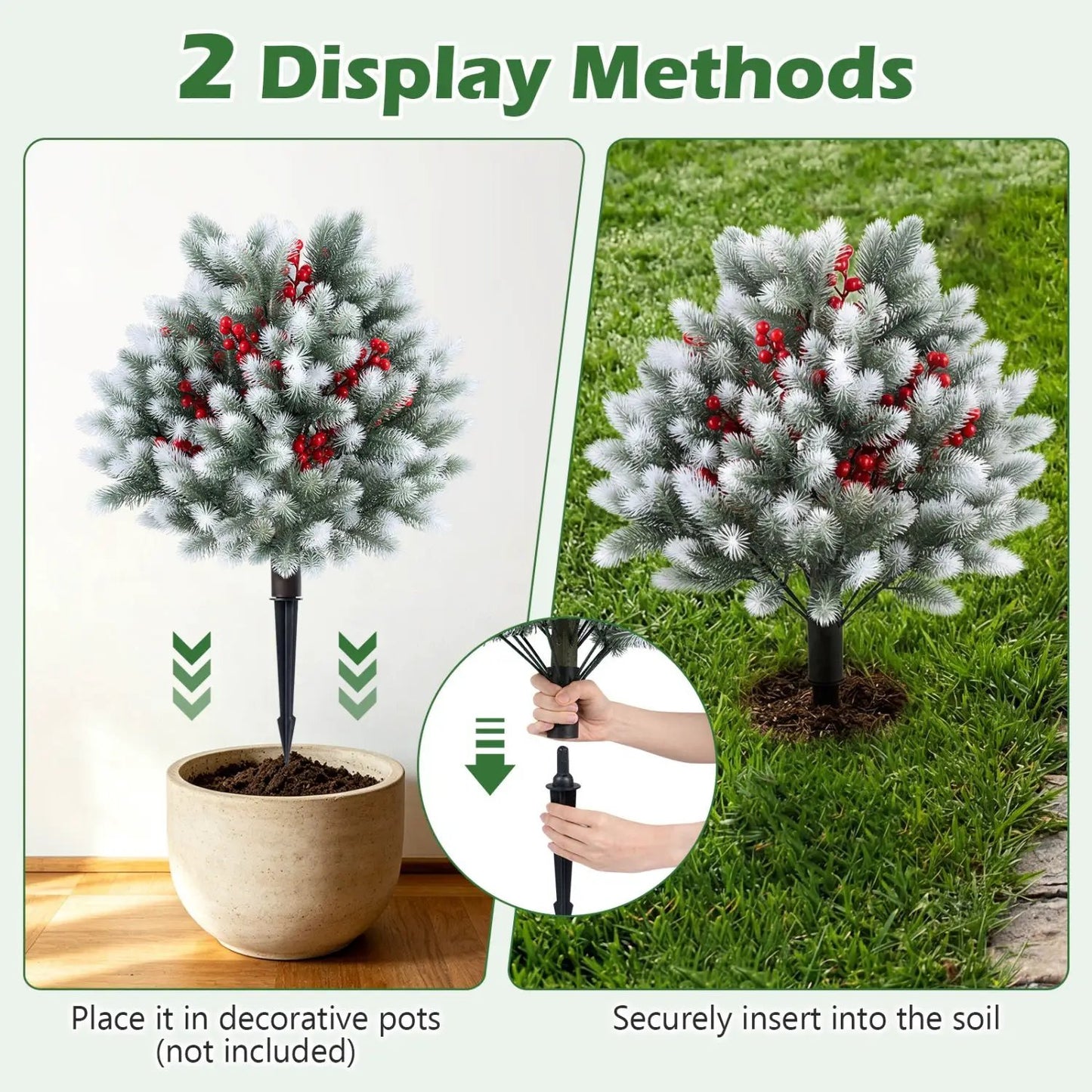 Artificial Cedar Topiary Trees with Ground Spikes