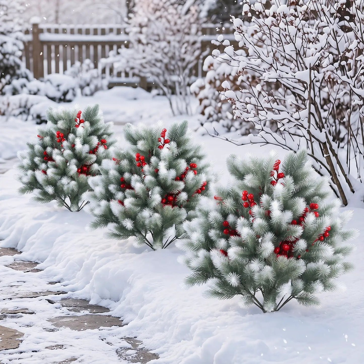 Artificial Cedar Topiary Trees with Ground Spikes