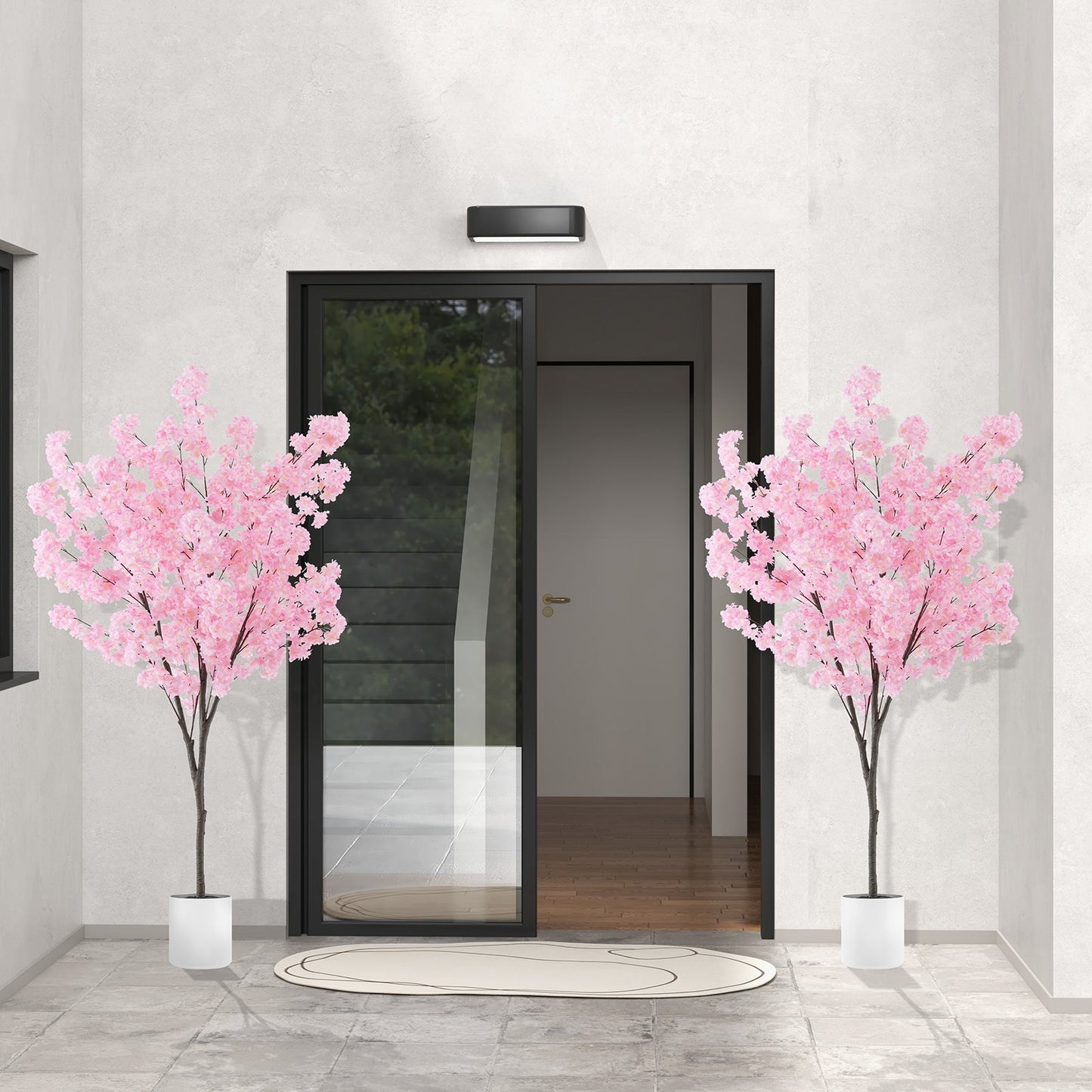 Árbol artificial de flor de cerezo de 6.5 pies de alto con 900 flores rosas