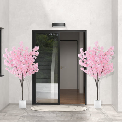 Árbol artificial de flor de cerezo de 6.5 pies de alto con 900 flores rosas