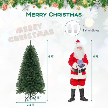 Pre-lit artificial Christmas tree with LED lights by DirectDeals, green needles 6 ft tall on Tampa Home & Garden Store