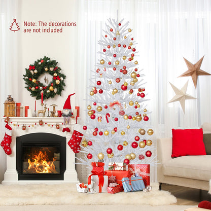 Árbol de Navidad Artificial Preiluminado de 2,1 m, Árbol de Navidad Articulado con 820 Puntas de Rama Tipo Coral